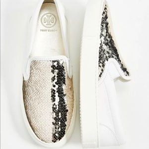 Tory Burch Carter Slip On Sneaker Sequin / Calf